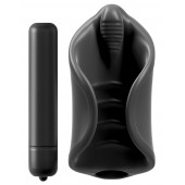 Чёрный мастурбатор Vibrating Silicone Stimulator с вибрацией - Pipedream - в Махачкале купить с доставкой