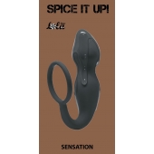 Серое эрекционное кольцо Sensation с анальным стимулятором - Lola Games - в Махачкале купить с доставкой