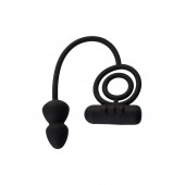 Чёрное эрекционное кольцо с вибропулькой и анальным хвостом - Erotist Adult Toys - в Махачкале купить с доставкой