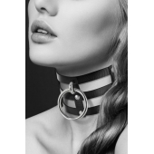 Чёрный тройной чокер с большим кольцом - Bijoux Pour Toi - купить с доставкой в Махачкале