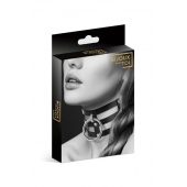 Чёрный тройной чокер с большим кольцом - Bijoux Pour Toi - купить с доставкой в Махачкале