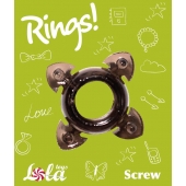Чёрное эрекционное кольцо Rings Screw - Lola Games - в Махачкале купить с доставкой