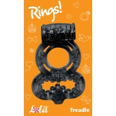 Чёрное эрекционное кольцо Rings Treadle с подхватом - Lola Games - в Махачкале купить с доставкой