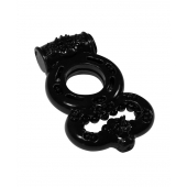 Чёрное эрекционное кольцо Rings Treadle с подхватом - Lola Games - в Махачкале купить с доставкой