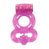 Розовое эрекционное кольцо Rings Treadle с подхватом - Lola Games - в Махачкале купить с доставкой