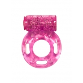 Розовое эрекционное кольцо с вибрацией Rings Axle-pin - Lola Games - в Махачкале купить с доставкой