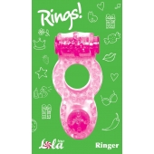 Розовое эрекционное кольцо с вибрацией Rings Ringer - Lola Games - в Махачкале купить с доставкой
