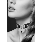 Черный чокер с замком в форме сердца - Bijoux Pour Toi - купить с доставкой в Махачкале