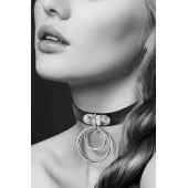 Черный чокер с двумя кольцами - Bijoux Pour Toi - купить с доставкой в Махачкале
