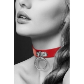 Красный узенький чокер с кольцом - Bijoux Pour Toi - купить с доставкой в Махачкале