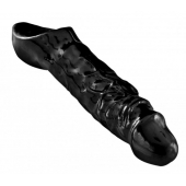 Чёрная увеличивающая насадка на член Mamba Cock Sheath Packaged - 16,5 см. - XR Brands - в Махачкале купить с доставкой