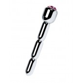 Серебристый уретральный плаг со стразом - 7 см. - ToyFa - купить с доставкой в Махачкале