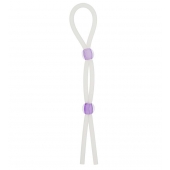 Прозрачное эрекционное кольцо-лассо SILICONE LASSO COCK RING DUAL BEADS - NMC - в Махачкале купить с доставкой