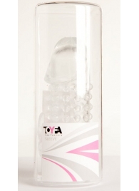 Гелевая прозрачная насадка с 2 отростками - 13 см. - Toyfa Basic - в Махачкале купить с доставкой