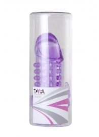 Закрытая фиолетовая насадка с 2 отростками - 13 см. - Toyfa Basic - в Махачкале купить с доставкой