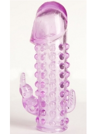 Закрытая фиолетовая насадка с 2 отростками - 13 см. - Toyfa Basic - в Махачкале купить с доставкой