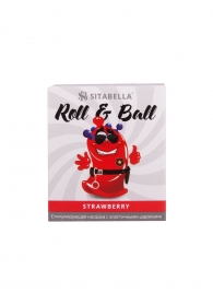 Стимулирующий презерватив-насадка Roll   Ball Strawberry - Sitabella - купить с доставкой в Махачкале