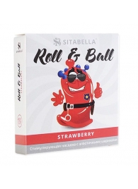 Стимулирующий презерватив-насадка Roll   Ball Strawberry - Sitabella - купить с доставкой в Махачкале