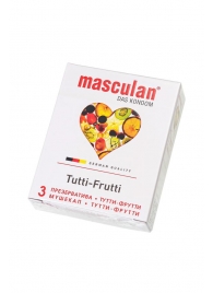 Жёлтые презервативы Masculan Ultra Tutti-Frutti с фруктовым ароматом - 3 шт. - Masculan - купить с доставкой в Махачкале