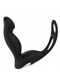 Черный вибромассажер простаты P-PLEASER W ERECTION ENHANCE - Dream Toys - в Махачкале купить с доставкой