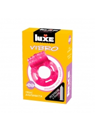 Розовое эрекционное виброкольцо Luxe VIBRO  Ужас Альпиниста  + презерватив - Luxe - в Махачкале купить с доставкой