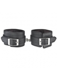 Черные фиксаторы для ног на цепи с мехом внутри - Lux Fetish - купить с доставкой в Махачкале