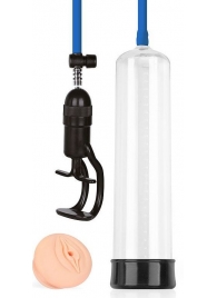 Прозрачная вакуумная помпа Sex Expert с насадкой-вагиной - Sex Expert - в Махачкале купить с доставкой