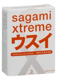 Ультратонкие презервативы Sagami Xtreme SUPERTHIN - 3 шт. - Sagami - купить с доставкой в Махачкале