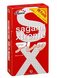 Утолщенные презервативы Sagami Xtreme Feel Long с точками - 10 шт. - Sagami - купить с доставкой в Махачкале