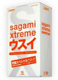 Ультратонкие презервативы Sagami Xtreme SUPERTHIN - 15 шт. - Sagami - купить с доставкой в Махачкале