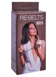 Коричневые кожаные наручники Maya - Rebelts - купить с доставкой в Махачкале