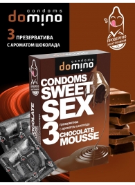 Презервативы для орального секса DOMINO Sweet Sex с ароматом шоколадного мусса - 3 шт. - Domino - купить с доставкой в Махачкале