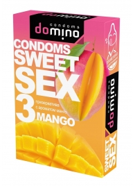 Презервативы для орального секса DOMINO Sweet Sex с ароматом манго - 3 шт. - Domino - купить с доставкой в Махачкале