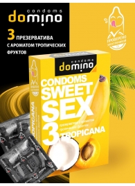 Презервативы для орального секса DOMINO Sweet Sex с ароматом тропических фруктов - 3 шт. - Domino - купить с доставкой в Махачкале