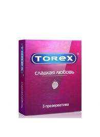 Презервативы Torex  Сладкая любовь  с ароматом клубники - 3 шт. - Torex - купить с доставкой в Махачкале