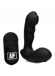 Черный стимулятор простаты Alpha-Pro 7X P-Milker Silicone Prostate Stimulator with Milking Bead - XR Brands - в Махачкале купить с доставкой
