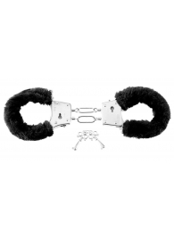Меховые чёрные наручники Beginner s Furry Cuffs - Pipedream - купить с доставкой в Махачкале