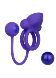 Фиолетовое эрекционное кольцо с утяжелителем Silicone Rechargeable Dual Rockin Rim Enhancer - California Exotic Novelties - в Махачкале купить с доставкой