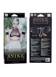 Черные мягкие наручники Entice French Cuffs с цепью - California Exotic Novelties - купить с доставкой в Махачкале