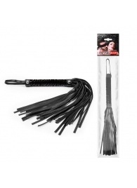 Черная гладкая плеть-флоггер с ручкой - 40 см. - Notabu - купить с доставкой в Махачкале
