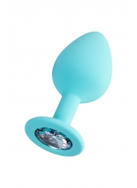 Мятная анальная втулка Brilliant с прозрачным кристаллом - 8 см. - ToyFa - купить с доставкой в Махачкале