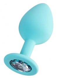 Мятная анальная втулка Brilliant с прозрачным кристаллом - 8 см. - ToyFa - купить с доставкой в Махачкале