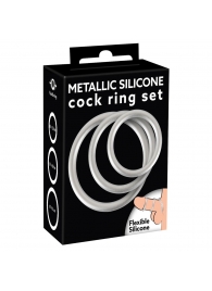 Набор из 3 эрекционных колец под металл Metallic Silicone Cock Ring Set - Orion - в Махачкале купить с доставкой