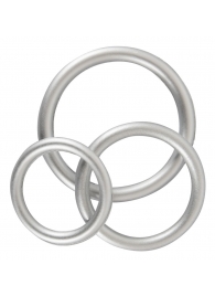 Набор из 3 эрекционных колец под металл Metallic Silicone Cock Ring Set - Orion - в Махачкале купить с доставкой