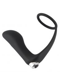 Черное эрекционное кольцо с анальной вибропробкой Vibrating Ring   Plug - Orion - в Махачкале купить с доставкой