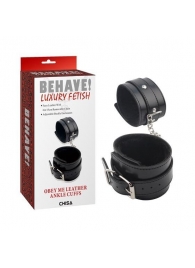 Черные оковы на ноги Obey Me Leather Ankle Cuffs - Chisa - купить с доставкой в Махачкале