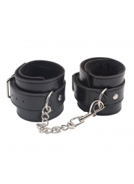 Черные оковы на ноги Obey Me Leather Ankle Cuffs - Chisa - купить с доставкой в Махачкале