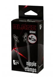 Черные зажимы на соски на цепочке BLAZE DELUXE NIPPLE CLAMPS - Dream Toys - купить с доставкой в Махачкале