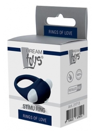 Гладкое синее эрекционное виброкольцо STIMU RING - Dream Toys - в Махачкале купить с доставкой