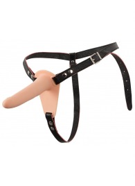 Телесный поясной страпон с вибрацией Vibrating Strap-On - 15,7 см. - Orion - купить с доставкой в Махачкале